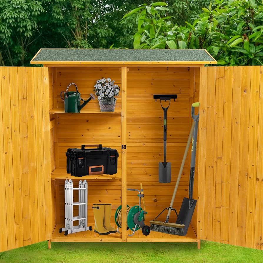 outdoor garden tool storage